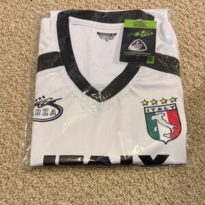 Italy Soccer Jersey White and Black